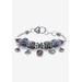 Women's Antique Silvertone Simulated Birthstone 8" Charm Bracelet by PalmBeach Jewelry in June