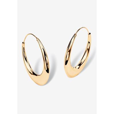 Women's Yellow Gold over Sterling Silver Puffed Ho...