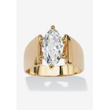 Women's Yellow Gold Plated Cubic Zirconia Solitaire Engagement Ring by PalmBeach Jewelry in Gold (Size 6)