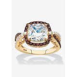 Women's Gold & Silver Princess-Cut Cubic Zirconia Ring by PalmBeach Jewelry in Gold (Size 6)