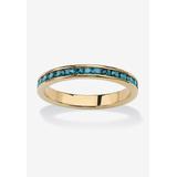 Women's Yellow Gold Plated Simulated Birthstone Eternity Ring by PalmBeach Jewelry in December (Size 7)