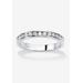 Women's Sterling Silver Simulated Birthstone Stackable Eternity Ring by PalmBeach Jewelry in April (Size 8)