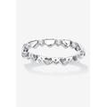 Women's Simulated Birthstone Heart Eternity Ring by PalmBeach Jewelry in April (Size 8)
