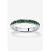 Women's Sterling Silver Simulated Birthstone Stackable Eternity Ring by PalmBeach Jewelry in May (Size 9)
