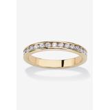 Women's Yellow Gold Plated Simulated Birthstone Eternity Ring by PalmBeach Jewelry in April (Size 6)