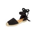 Extra Wide Width Women's The Shayla Flat Espadrille by Comfortview in Black (Size 12 WW)