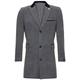 TruClothing Men's 3/4 Grey Long Warm Winter Crombie Business Overcoat Jacket Herringbone Tweed Coat 42