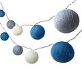 Blaze On Ambient Ball Fairy Lights (Mykonos) - Hand-Spun Haute Couture Cotton Balls - 30 Warm White LED Lights - UK Plug - Safe - Indoor - Low Voltage - Decorative Lights - DC 31V