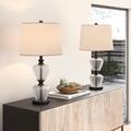 Willa Arlo™ Interiors Gracelynn 25.5" Table Lamp Set Glass/Linen/Metal in Black | 27 H x 14 W x 14 D in | Wayfair DB8551C26D024872B1AA178A2205EE45