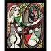 Vault W Artwork Girl Before a Mirror by Pablo Picasso - Picture Frame Graphic Art Print on Paper in Red/Yellow | 16.5 H x 13.5 W x 1.25 D in | Wayfair