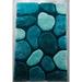 Blue/Green 60 x 0.98 in Area Rug - Orren Ellis Thionville Abstract Shag Blue/Teal Area Rug Polyester | 60 W x 0.98 D in | Wayfair