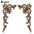 RUNBAZEF – Figurines artisanales Miniatures en bois garniture diagonale en bois Patch décoratif de