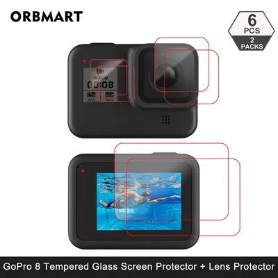 Protecteur d'écran en verre trempé pour GoPro Hero 8 Black Lens Protection Film protecteur pour