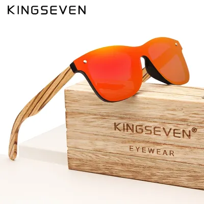 KINGSEVEN-Lunettes de soleil polarisées pour hommes et femmes lunettes de soleil zébrées en bambou