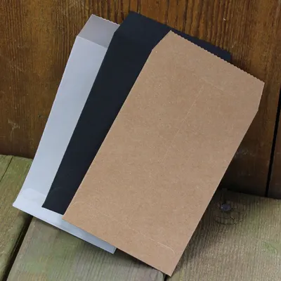Mini enveloppes chinoises 100mm x 65mm artisanat noir bon pour carte d'identité stockage de carte