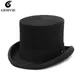 GEMVIE 5.4 pouces 100% laine feutre Top chapeau pour hommes/femmes cylindrique chapeau Topper Mad