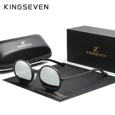 KINGSEVEN – lunettes de soleil rondes polarisées Steampunk pour hommes et femmes rétro Style
