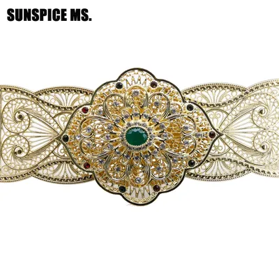 SUNSPICE – ceinture en métal doré pour femmes Bijoux pour le ventre taille chaîne style Boho