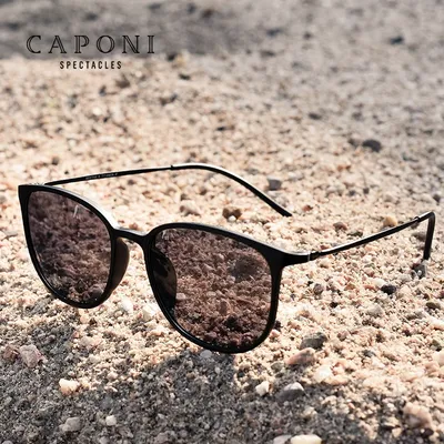 CAPONI – lunettes de soleil ovales pour hommes verres solaires polarisés photochromiques pour