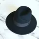 Chapeau Classique Noir à Large Bord en Laine pour Femme Fedora anderEverche pour Robe de Mariée