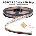 Bande de diodes Flexible 5 couleurs en 1 bande de puce 12V 24V RGBCCT RGBW RGB 30 s/M 60 s/M 96/M