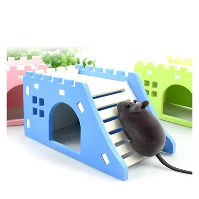Fournitures en bois pour animaux de compagnie nid de Hamster château hérisson jouet plate-forme