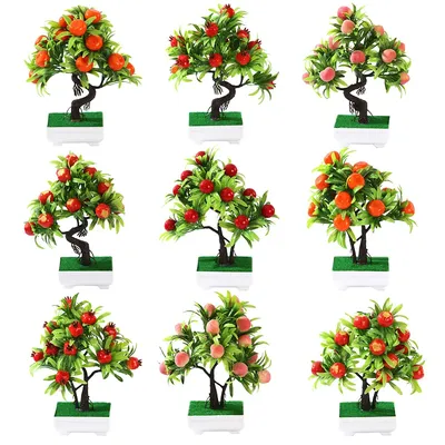 Plante artificielle bonsaï orange grenade arbre fruitier décoration de rebord de fenêtre