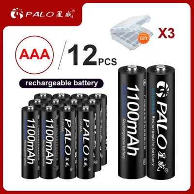 PALO-Batterie Rechargeable pour Jouets Lampe de Poche 1.2V NIlaissée AAA 3A 1100mAh 4 à 24