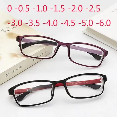 -0.5 -1.0 -1.5 -2.0 -2.5 à-6.0 ultraléger TR90 fini myopie lunettes pour unisexe court vue lunettes