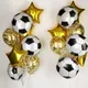 Décorations de fête à thème de football ballon étoile de football en aluminium confettis dorés en