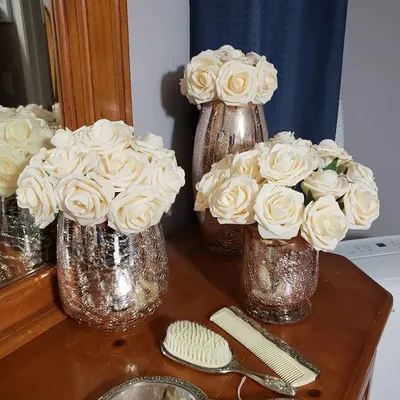 Mini branche de fleurs artificielles en mousse PE bouquet de roses pour mariage décoration de fête