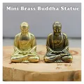 Mini Statue de bouddha de poche en laiton Sculpture Zen en cuivre inde thaïlande maison
