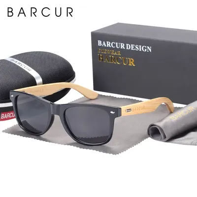 BARCUR – lunettes De soleil polarisées en bambou pour hommes et femmes verres solaires en bois De