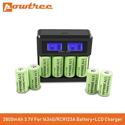 Powtree Batterie Rechargeable pour Caméra de Sécurité Li-ion Arlo L70 CR123A RCR 123 ICR 16340