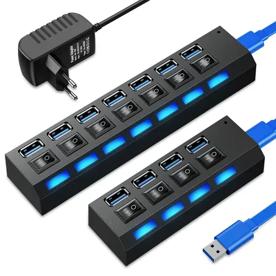 USB 3.0 Hub Hub USB 3.0 Multi Séparateur USB 3 Hab Utiliser Adaptateur secteur 4/7 Port Multiples