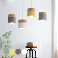 EDECO-Lampe LED Suspendue en Bois et Fer au Design Nordique Moderne Luminaire Décoratif d'Nik