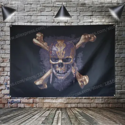 Pirates Skull Feel Banner Movie Cartoon Home Decoration Face 4 œillets dans les coins 3x5 pieds
