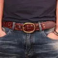 Ceinture en cuir de vachette véritable pour homme couche supérieure pur cuir de vachette mode