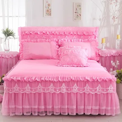 Parure de lit en dentelle pour filles 1 pièce + 2 taies d'oreiller ensemble de literie princesse