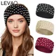 LEVAO-Turban large en coton perlé pour femme bandeau de sauna coiffe document solide accessoires