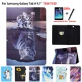 SM-T550 Juste Pour Samsung Galaxy Tab A 9.7 T555 SM-T555 SM-P550 SM-P555 Funda Tablette Tigre Peint