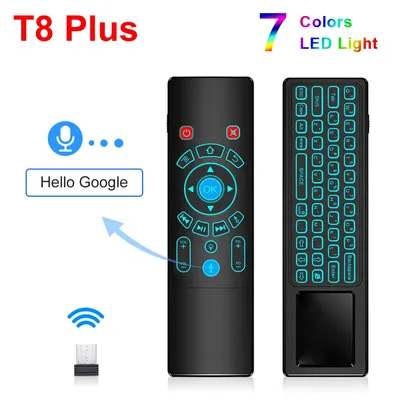 Télécommande vocale Fly Air mouse T8 Plus 2.4G mini clavier sans fil pavé tactile rétroéclairé 7