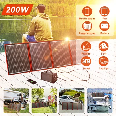 Dokio-panneaux solaires pliables noirs 18V/200W fabriqués en Chine avec régulateur de charge de