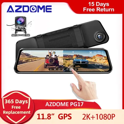 2020 nouveau AZDOME 10 "plein écran rétroviseur Dash cam toucher flux miroir voiture Dvr caméra FHD