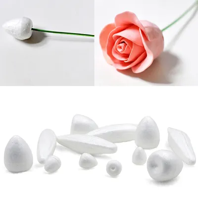 Bourgeons de rose en mousse de polystyrène fournitures de matériel exécutif fleur en nylon
