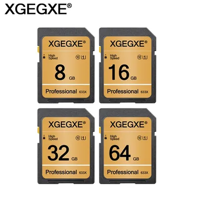 XGEGXE Carte SD Carte mémoire 32 Go Classe 10 Cartes vidéo haute vitesse 4 Go 8 Go 16 Go UHS-1 Carte