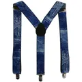 Livraison gratuite nouveau 3.5cm de large 3 Clips en Denim bleu bretelles pour hommes et hommes