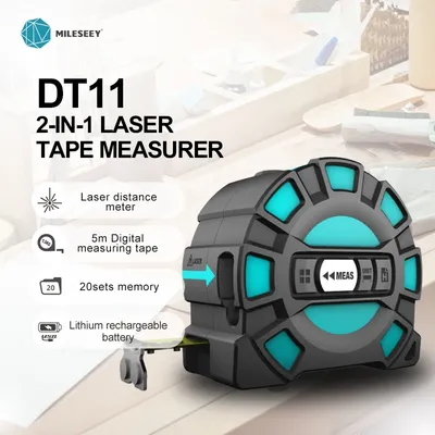 Mileseey DT10 / DT11 télémètre à ruban à mesure Laser télescopique numérique 2-en-1 avec écran LCD