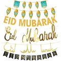 EID MUBARAK bannière à paillettes EID étoile lune lettre guirlande de banderole en papier musulman