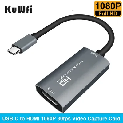 KuWFi – carte d'acquisition HDMI vers USB C 1080P HD enregistrement de jeu vidéo en Streaming